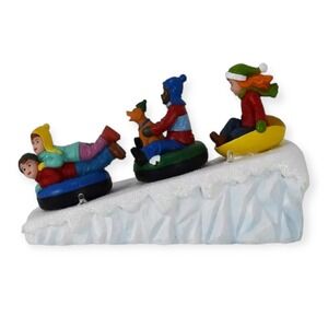 St Nicholas Square Village "Children Sledding" Lighted Christmas Accessory‎ 2023